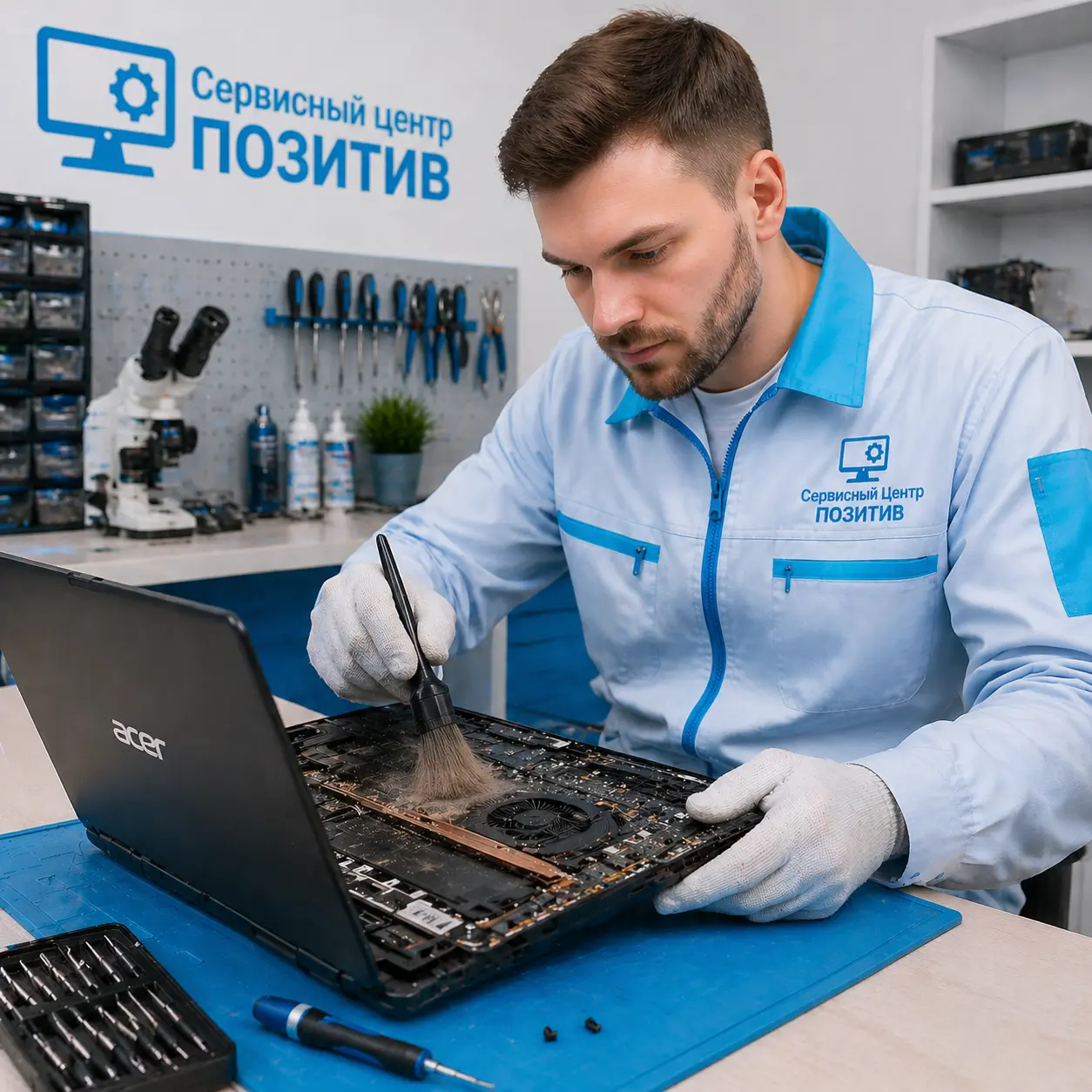 Чистка ноутбука Acer от пыли в Троицке | Замена термопасты