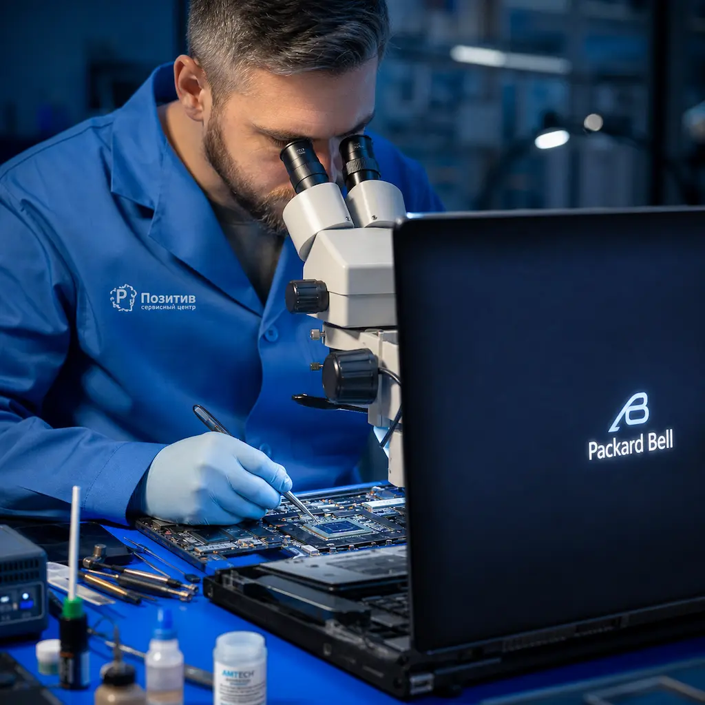 Замена видеокарты ноутбука Packard Bell в Троицке