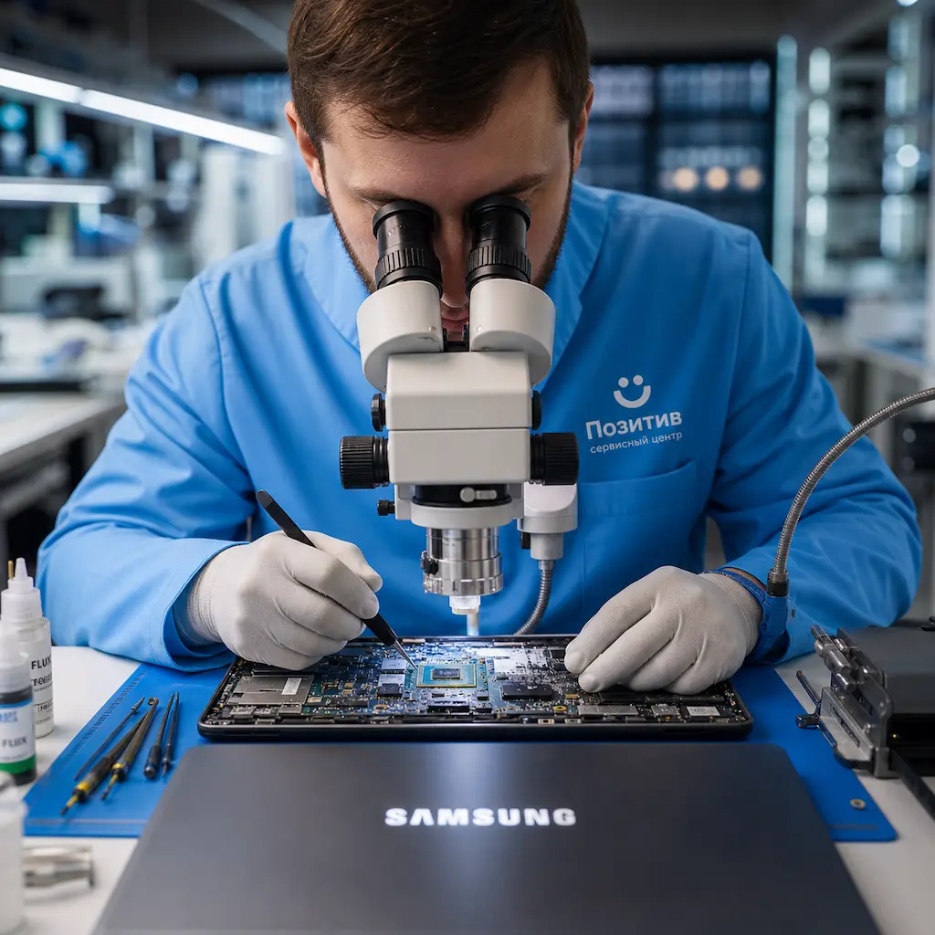 Замена видеокарты ноутбука Samsung в Троицке