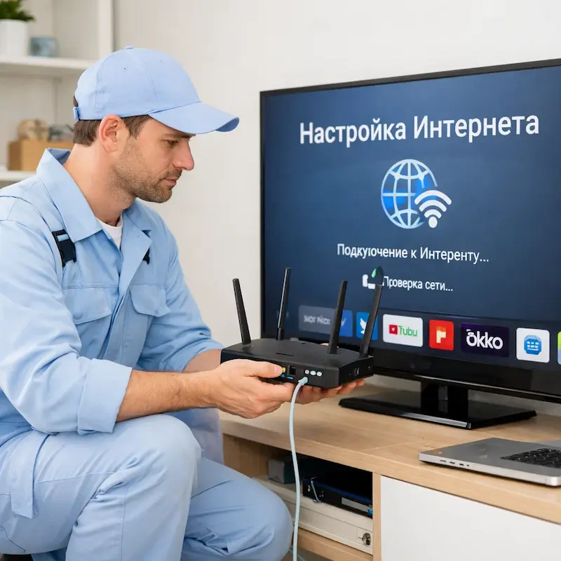 Настройка интернета на телевизоре в Троицке
