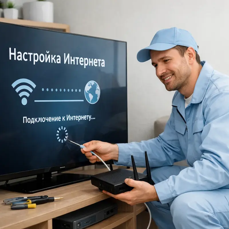 Настройка интернета на ТВ в Троицке