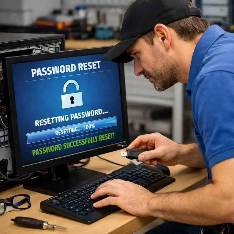 Сброс пароля от компьютера в Троицке