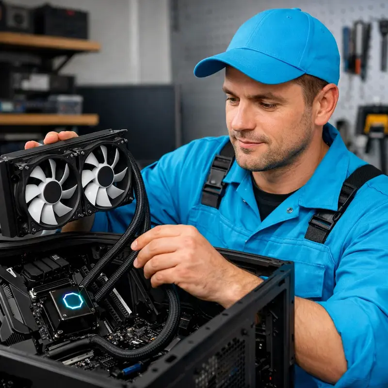 Установка водяного охлаждения на компьютер в Троицке